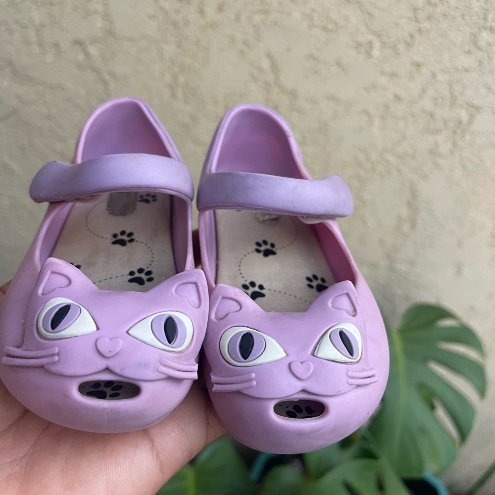 Mini Melissa- Purple Cat Face Kids Shoes
